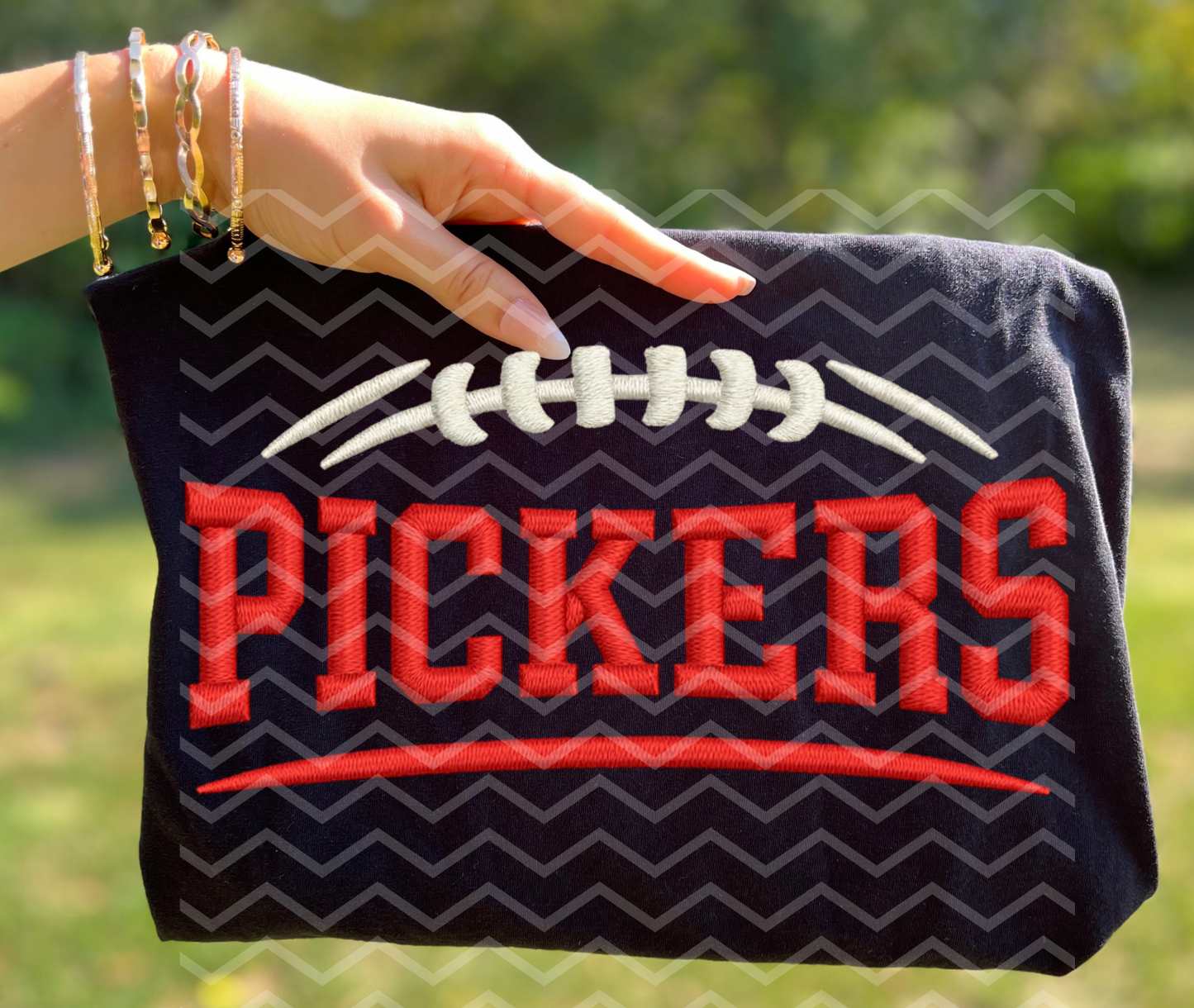 PICKERS HALF FOOTBALL FAUX EMBROIDERY