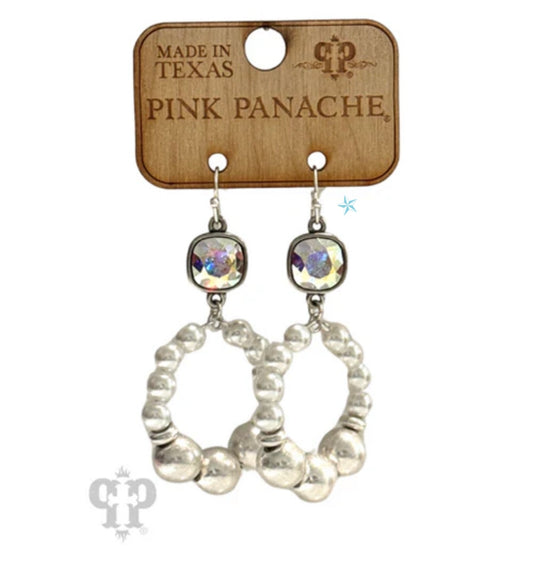 Pink Panache Pearl & Silver Hoops