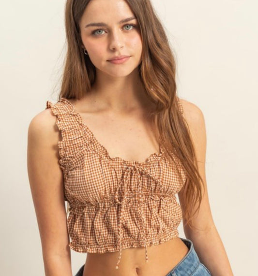 Lacey Gingham Tops (Multiple Colors)
