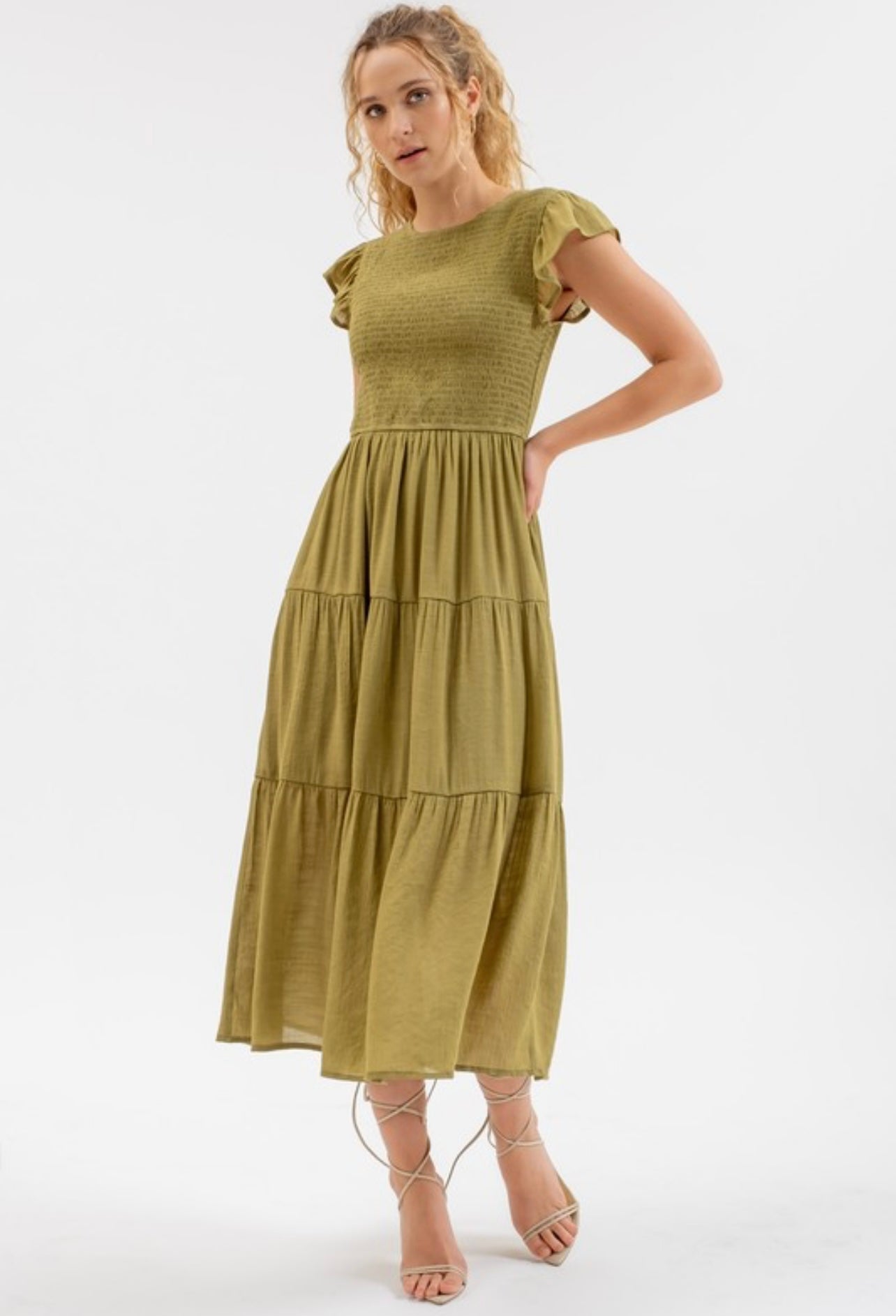 Jasmine Dress in Kiwi (plus only)