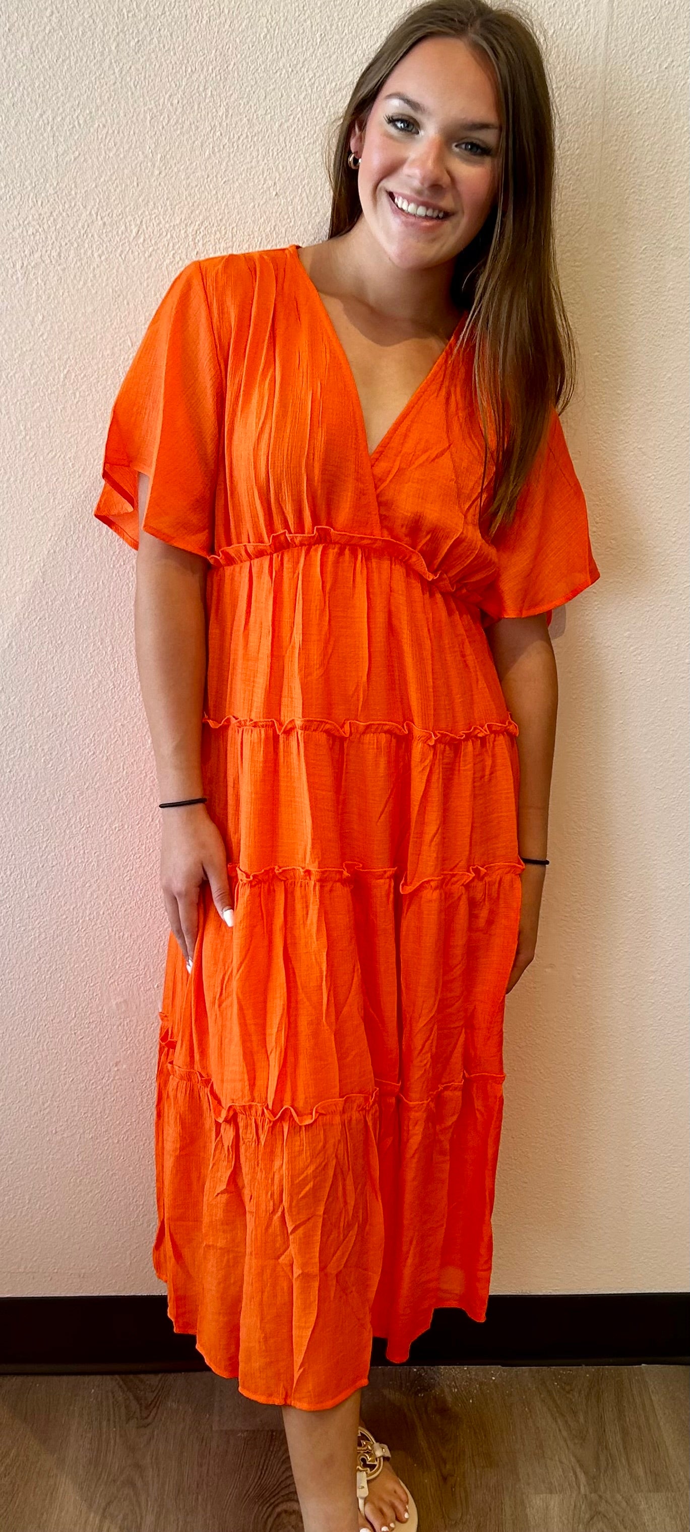 Faye Dress In Orange