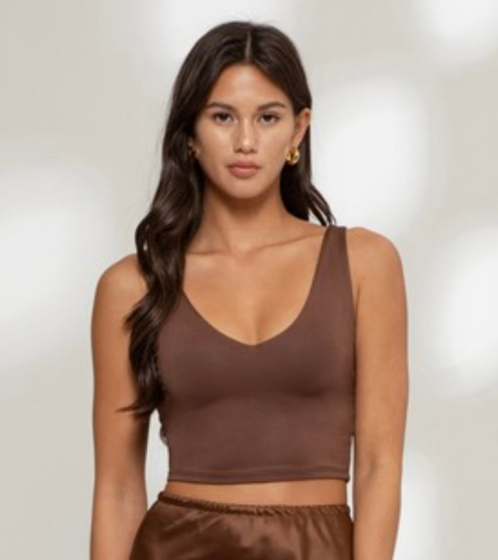 Sadie Reversible VNeck Crop Top (multiple colors)