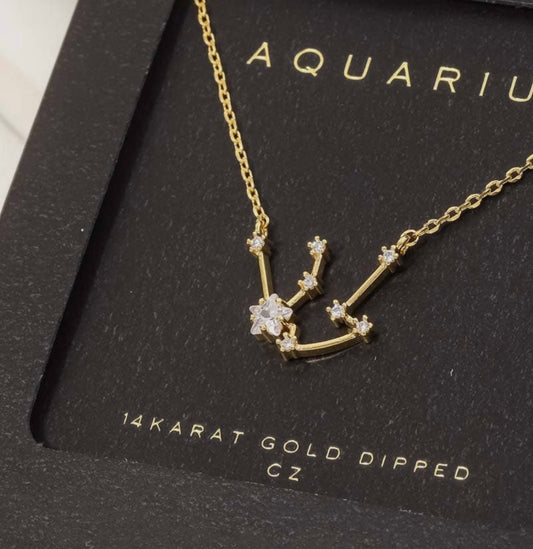 Aquarius 14K Gold Dipped Necklace