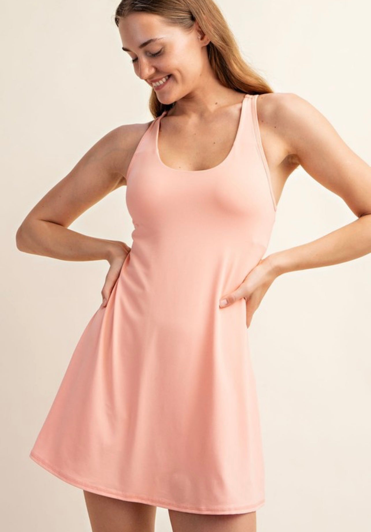 Rachel Tennis Dress in Peach (regular & plus size)