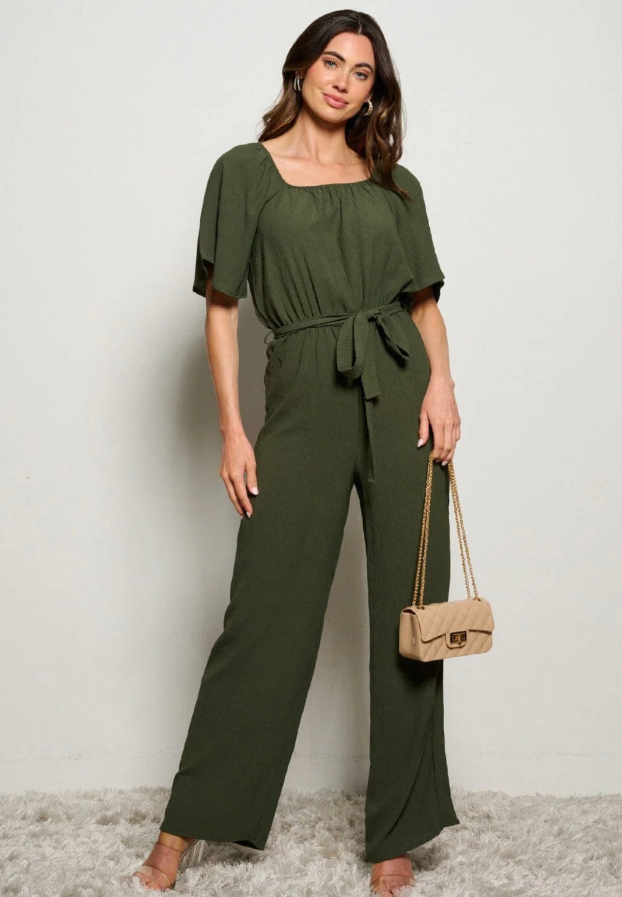 Carmen Olive Jumpsuit