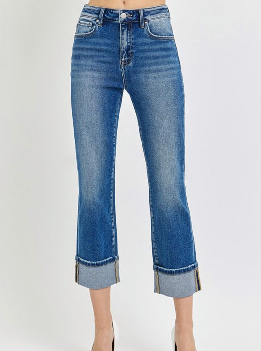 Risen Plus Cuffed Straight Jeans