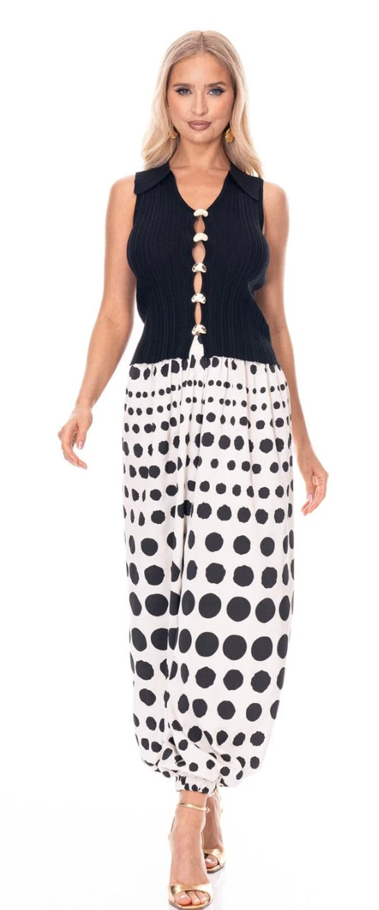 Maxine Black Collared Detail Top
