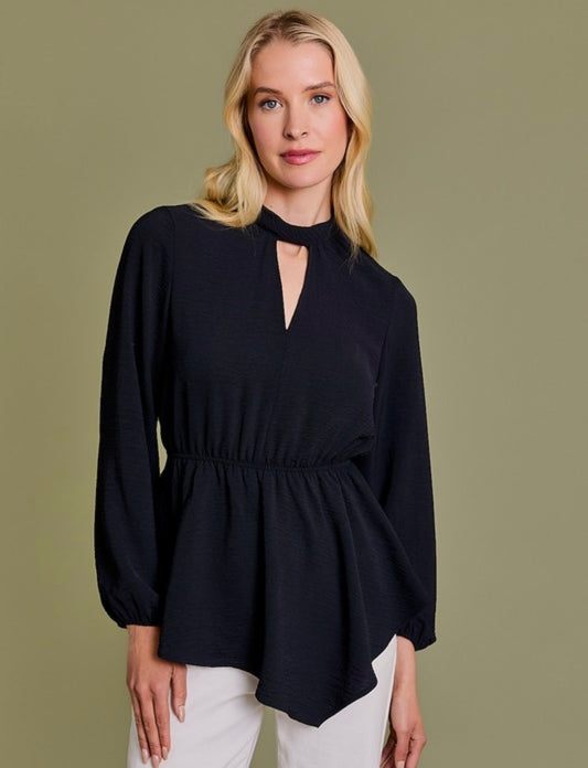 Nancy Vneck Cut Out Blouse