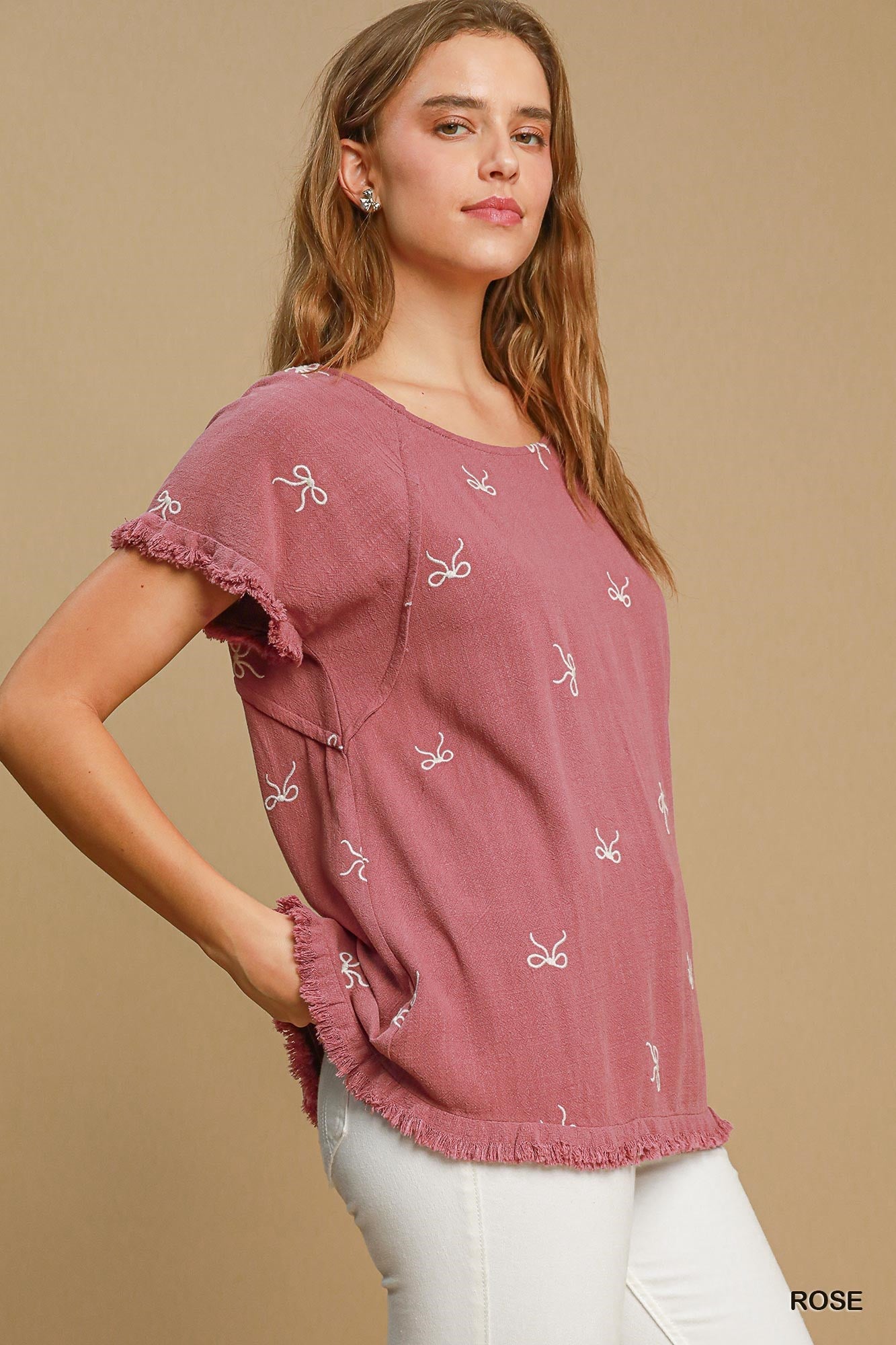 Rose Linen Blend Top