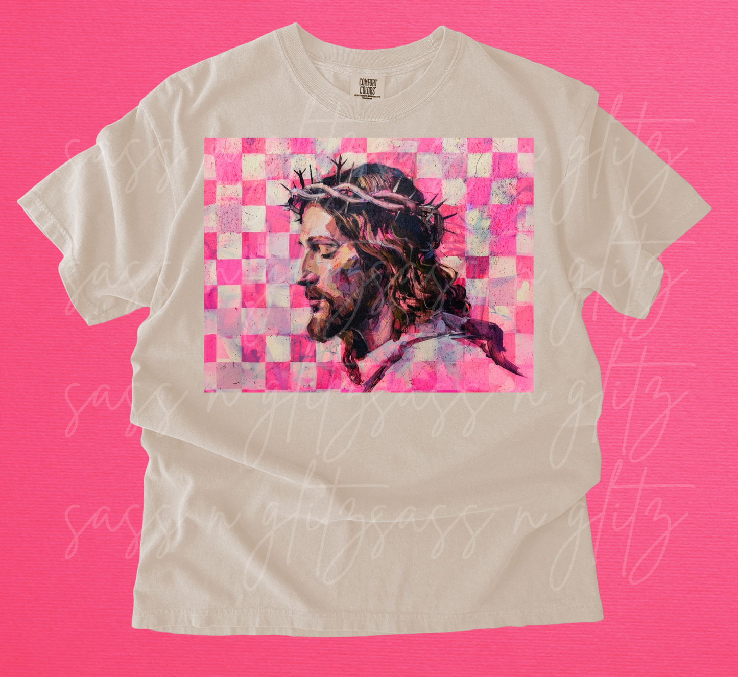 Checkered Jesus Portrait