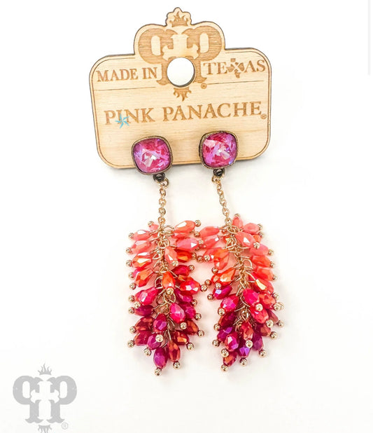 Pink Panache Fuschia Bead Earrings