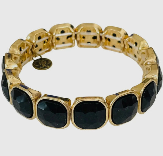 Gold & Black Stretch Curvy Bracelet