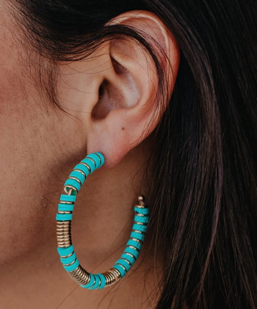 Turquoise Hoops