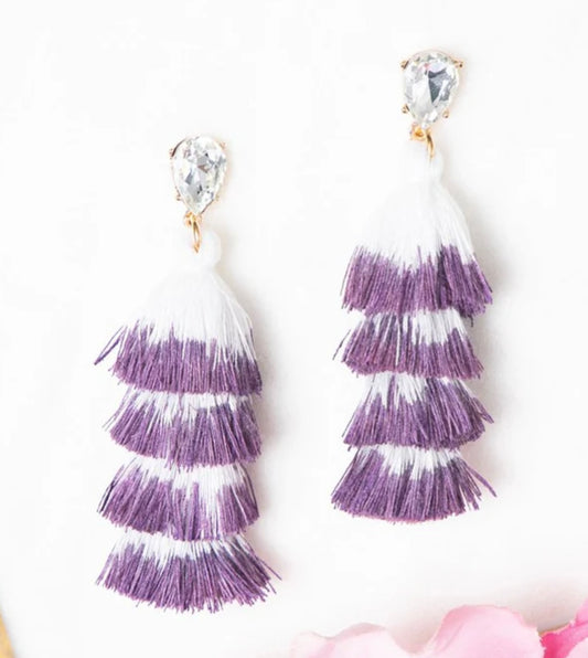 Purple Tassel Earrings