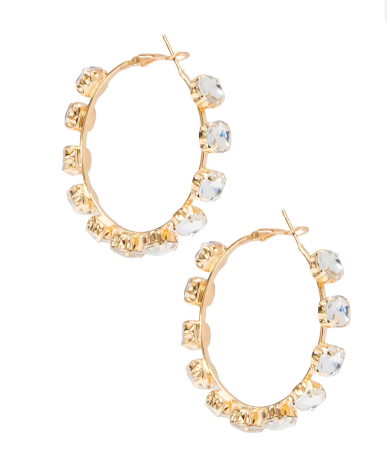 Clear Gemstone Hoops