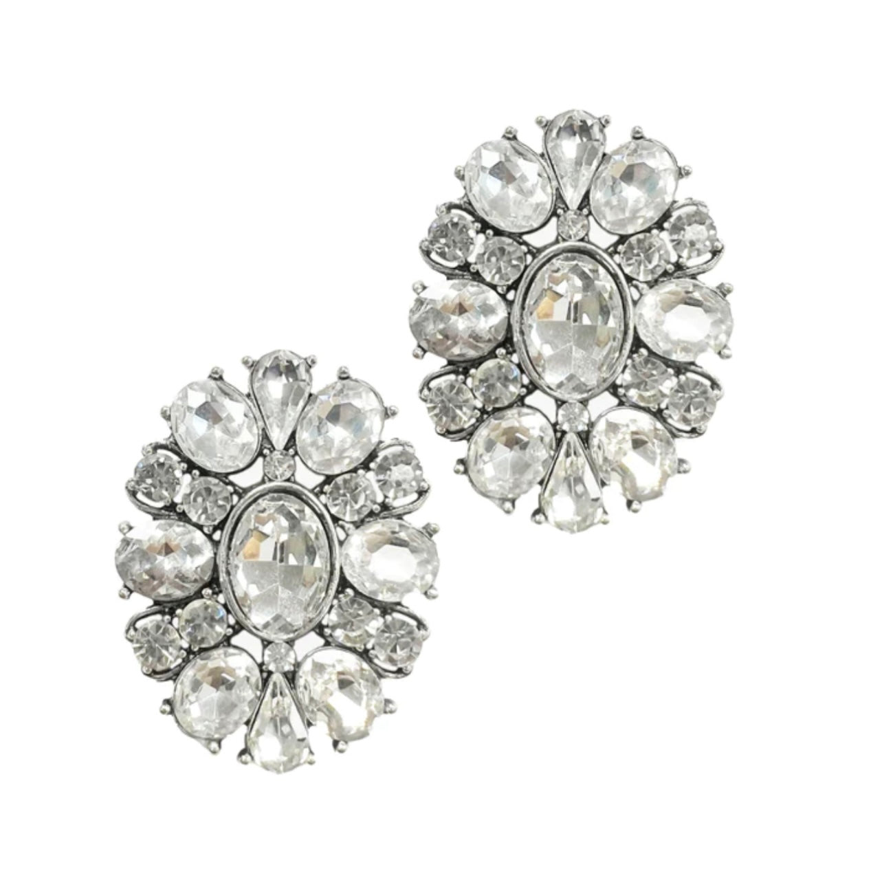 Flower Clear Stone Studs