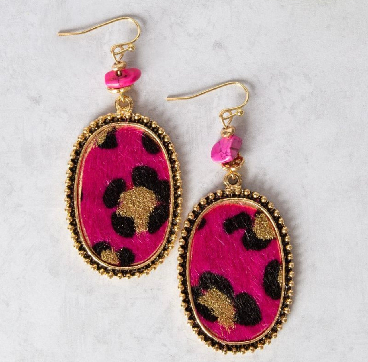 Leopard Fuchsia Earrings